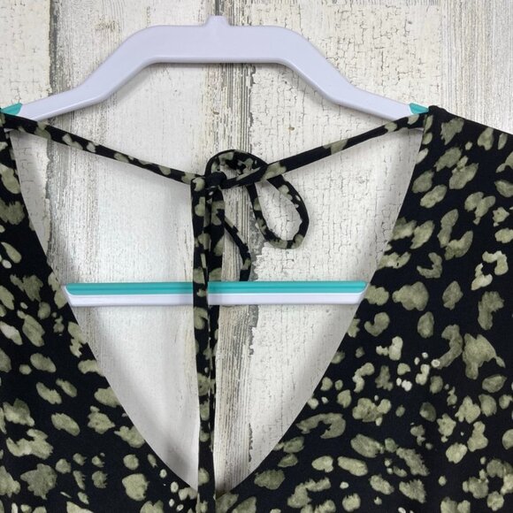 Tommy Bahama Wild One wide leg jumpsuit animal print black green size XXS - Picture 8 of 9